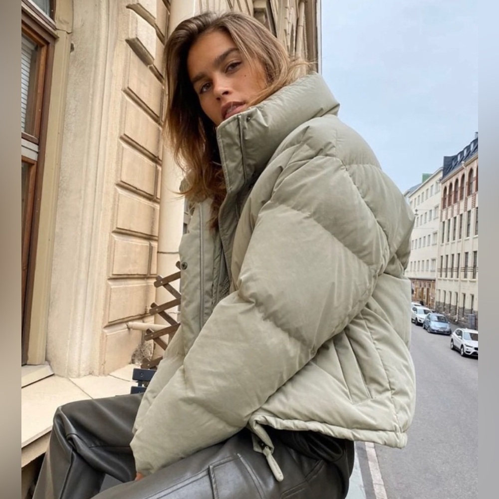 Wilfred Oversized Light Sage Puffer Jacket